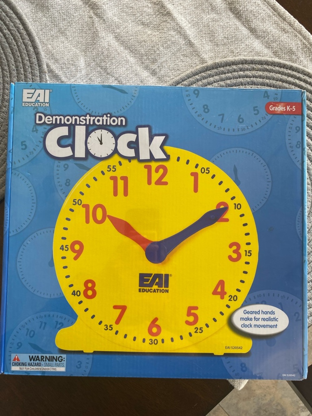 EAI Education Demonstration Clock - Yellow Face with Red Numbers